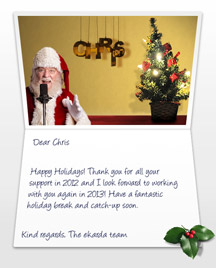 Image of Business Christmas Holidays eCard with Santa with Mic